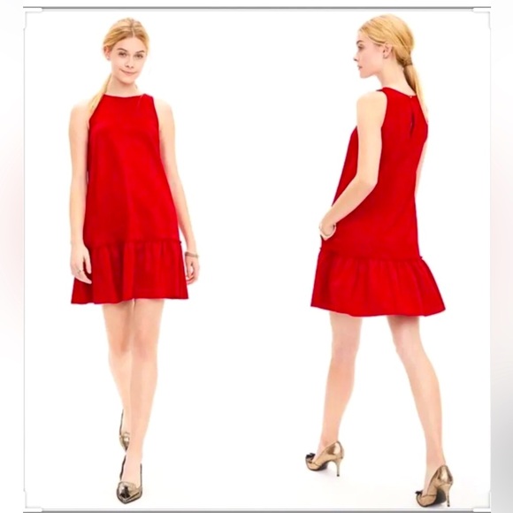 Banana Republic Dresses & Skirts - Banana Republic Red Ponte Ruffle Dress Size 6